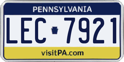 PA license plate LEC7921