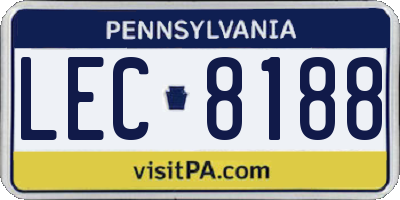 PA license plate LEC8188