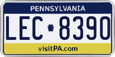 PA license plate LEC8390
