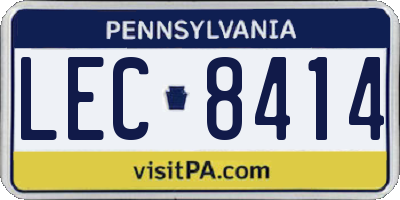 PA license plate LEC8414