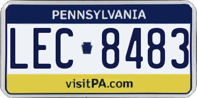 PA license plate LEC8483