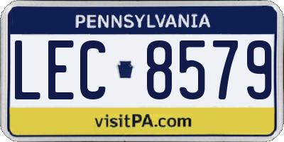 PA license plate LEC8579