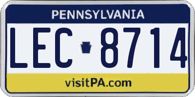 PA license plate LEC8714