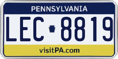 PA license plate LEC8819