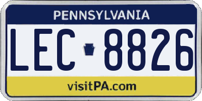 PA license plate LEC8826