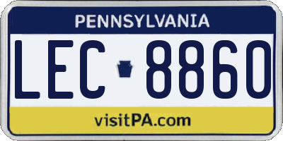 PA license plate LEC8860