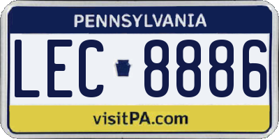 PA license plate LEC8886