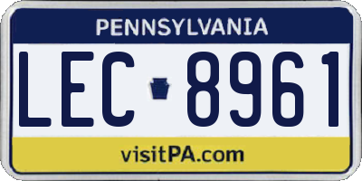 PA license plate LEC8961
