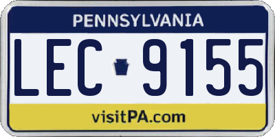 PA license plate LEC9155