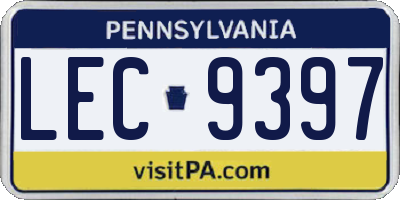 PA license plate LEC9397