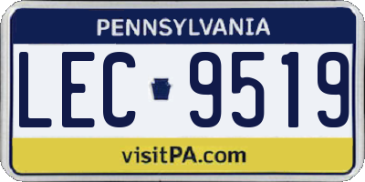 PA license plate LEC9519