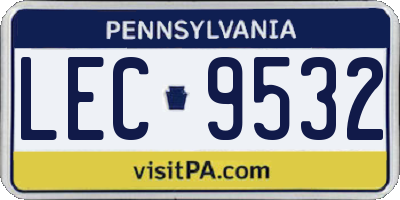 PA license plate LEC9532