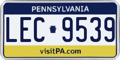 PA license plate LEC9539