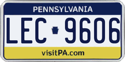 PA license plate LEC9606