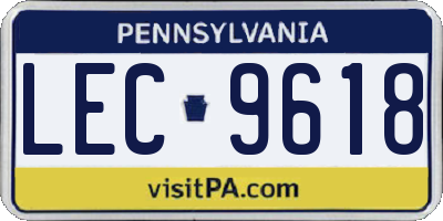 PA license plate LEC9618