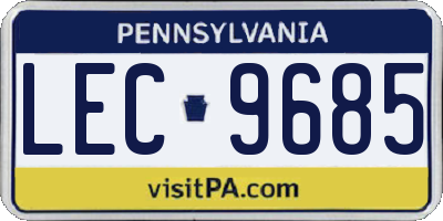 PA license plate LEC9685
