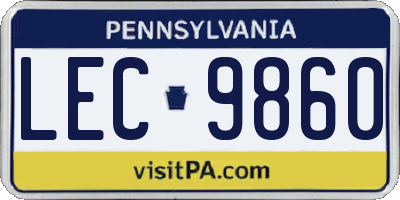PA license plate LEC9860