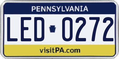 PA license plate LED0272