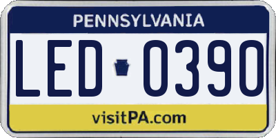 PA license plate LED0390