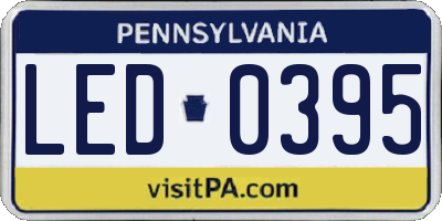PA license plate LED0395