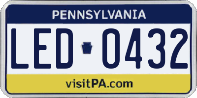 PA license plate LED0432