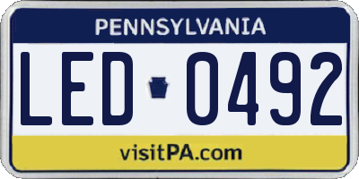 PA license plate LED0492