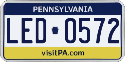 PA license plate LED0572
