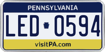 PA license plate LED0594