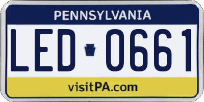 PA license plate LED0661