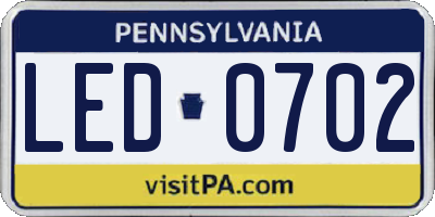 PA license plate LED0702