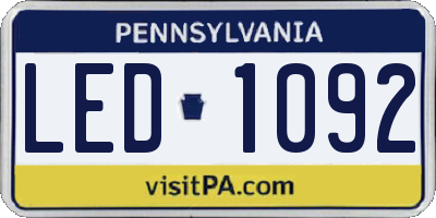 PA license plate LED1092
