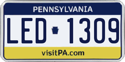 PA license plate LED1309