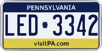 PA license plate LED3342