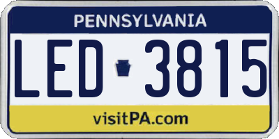PA license plate LED3815