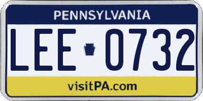 PA license plate LEE0732