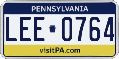 PA license plate LEE0764