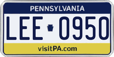 PA license plate LEE0950
