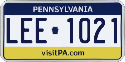 PA license plate LEE1021