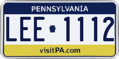 PA license plate LEE1112