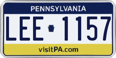 PA license plate LEE1157