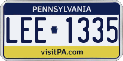 PA license plate LEE1335