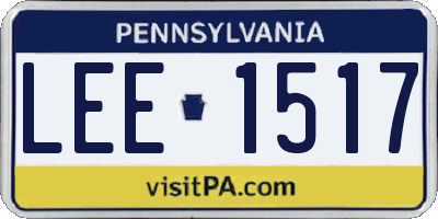 PA license plate LEE1517