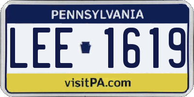 PA license plate LEE1619