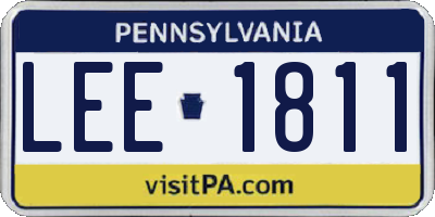 PA license plate LEE1811