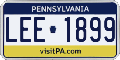 PA license plate LEE1899