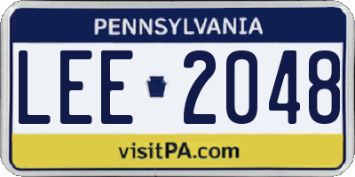 PA license plate LEE2048
