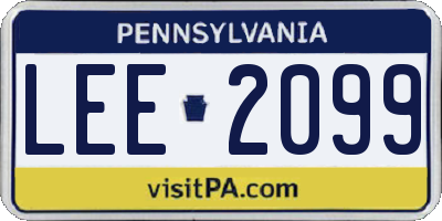 PA license plate LEE2099