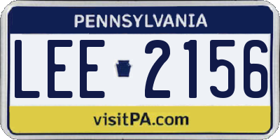 PA license plate LEE2156