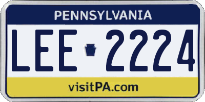 PA license plate LEE2224