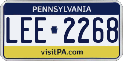 PA license plate LEE2268